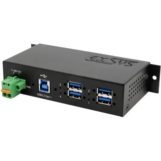 Exsys EX-1185HMVS-2 (USB-B, 4 Ports), Dockingstation - USB Hub, Schwarz