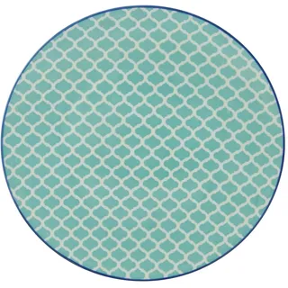CreaTable 4er Set CreaTable Speiseteller Mediterran Ø 27 cm Steinzeug Blau, Grün Petrol