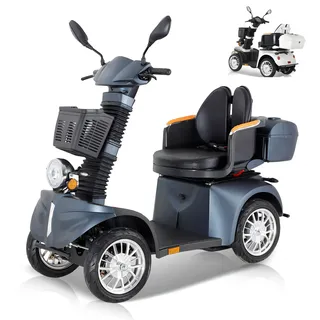 ZVGREEN-DJ(x)-1000-MB-S25-Elektromobil-Mobilitätsroller mit 4 Rädern-Seniorenmobil-max. Belastung 225 kg-Elektroroller mit sitz 360° drehbar-Straßenzulassung-Matt-schwarz