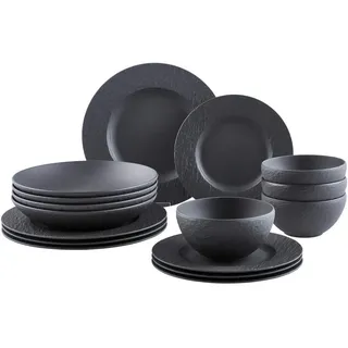 Villeroy & Boch Kombiservice 16-tlg. Schwarz, Keramik, 16-teilig, 430 ml, Essen & Trinken, Geschirr, Geschirr-Sets, Kombiservice