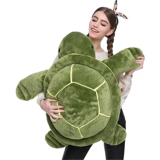 Schildkröte Kuscheltier, Plüschschildkröte Plüschtier große Schildkröte Plüschschildkröte Plüschtier große grüne Schildkröte Kuscheltier Schildkröte weiches Flauschiges Plüschtier (30 cm,Grün)