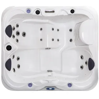 Tronitechnik Tronitechnik® Outdoor Whirlpool NISIDA 3 Plätze, 21 Düsen, 3-PS-Pumpe, LED-Beleuchtung, Farblichttherapie, Heizung, Wasserfall, vormontiert