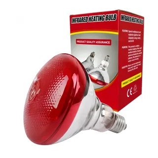 PetFizz 250W Infrarotlampe Wärmelampe für Hühnerstall, R125 Rotlichtlampe Wärmelampe für Hühner, E27 Reptilien Terrarium Lampe für Reptilien Tiere, Hühnerfarmen, Säugetiere, Geflügel(Rot)