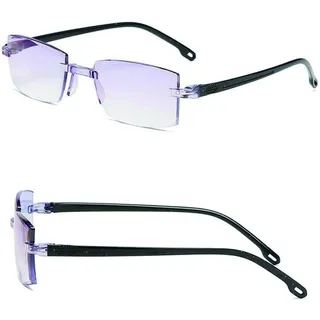 Neue Diamantgeschliffene Bifokale Progressive Und Anti-blau-brillen Ultraleicht-Lesebrille,Anti-Blau-Progressive Fern- und Nah-Lesebrille,Sehen Sie Weit,Schauen Sie in Die Nähe,Mit Brillenetui (flat) - flat