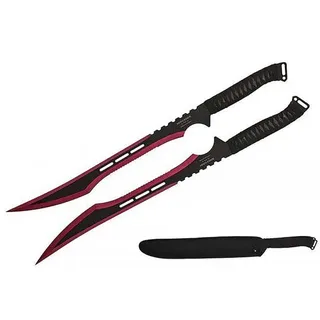 Ninja Schwerter Set schwarz-rot mit Scheide