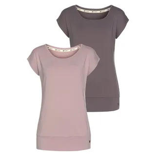 Ocean Sportswear Yoga & Relax Shirt Soulwear - Essentials Yoga Shirts (Packung, 2er-Pack) leicht überschnittene Schultern, längerer Schnitt rosa 50