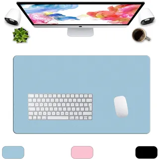 LL-COEUR XXL Gaming Mauspad Leder Schreibtischunterlage Büro Mausmatte Wasserdicht (Blau, 700 x 400 x 2 mm)