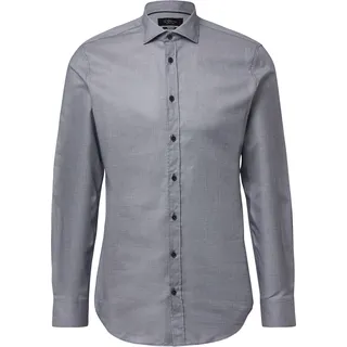 s.Oliver Tailored Fit: Langarmhemd mit feiner Webstruktur - blau - 37