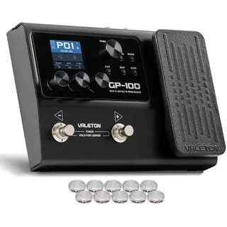 Valeton Multieffekte mit Expression-Pedal Gitarre Bass Verstärker Modellierung IR Schränke Simulation Mehrsprachig Stereo OTG Audio Interface USB GP-100