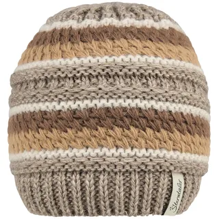 Sterntaler Strickmütze mit Strukturmix und Baumwollfleece-Futter – warme Wintermütze für Jungen – Mütze für Babys und Kinder, beige, Größe 47 - 47