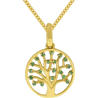 Fascination by Ellen K. - Halskette 375/- Gold Smaragd grün Charms & Kettenanhänger Damen (358.99 € / )