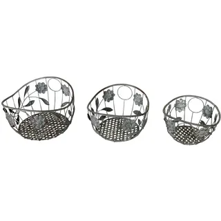 Metallkörbe 3er Set, antiker Korb, Obstkorb, Korbset Dekokorb