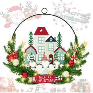 Vleuexe Türkranz Weihnachten,29CM Grüner Kranz,