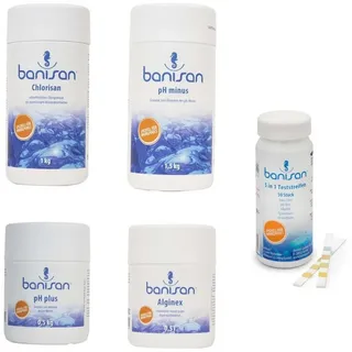 Banisan Poolpflege Banisan Wasserpflegeset Chlorisan pH Minus pH Plus Alginex inkl.