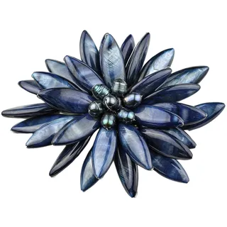 COLLEZIONE ALESSANDRO Brosche Fiore Damen, blau Glas, COLLEZIONE alessandro Broschen, in Blumenform