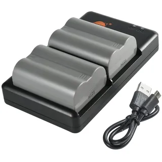 FNP-150 NP-150 (2 Stück) Wiederaufladbarer Akku Ersatzakku und Dual Ladegerät Kompatibel mit Fuji FinePix S5 Pro, FinePix is Pro Digital Kamera