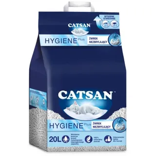 CATSAN Hygiene Plus 20l - natürliche Katzenstreu +Trixie Streulöffel leicht -3% billiger