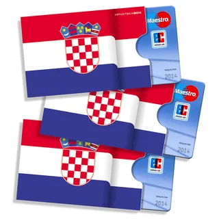 Karten- und Ausweishüllen cardbox /// Motiv: Kroatien Fahne/Kroatische Flagge /// 3er Set /// Kreditkartenhülle, Bankkartenhülle, Hülle für Gutscheine