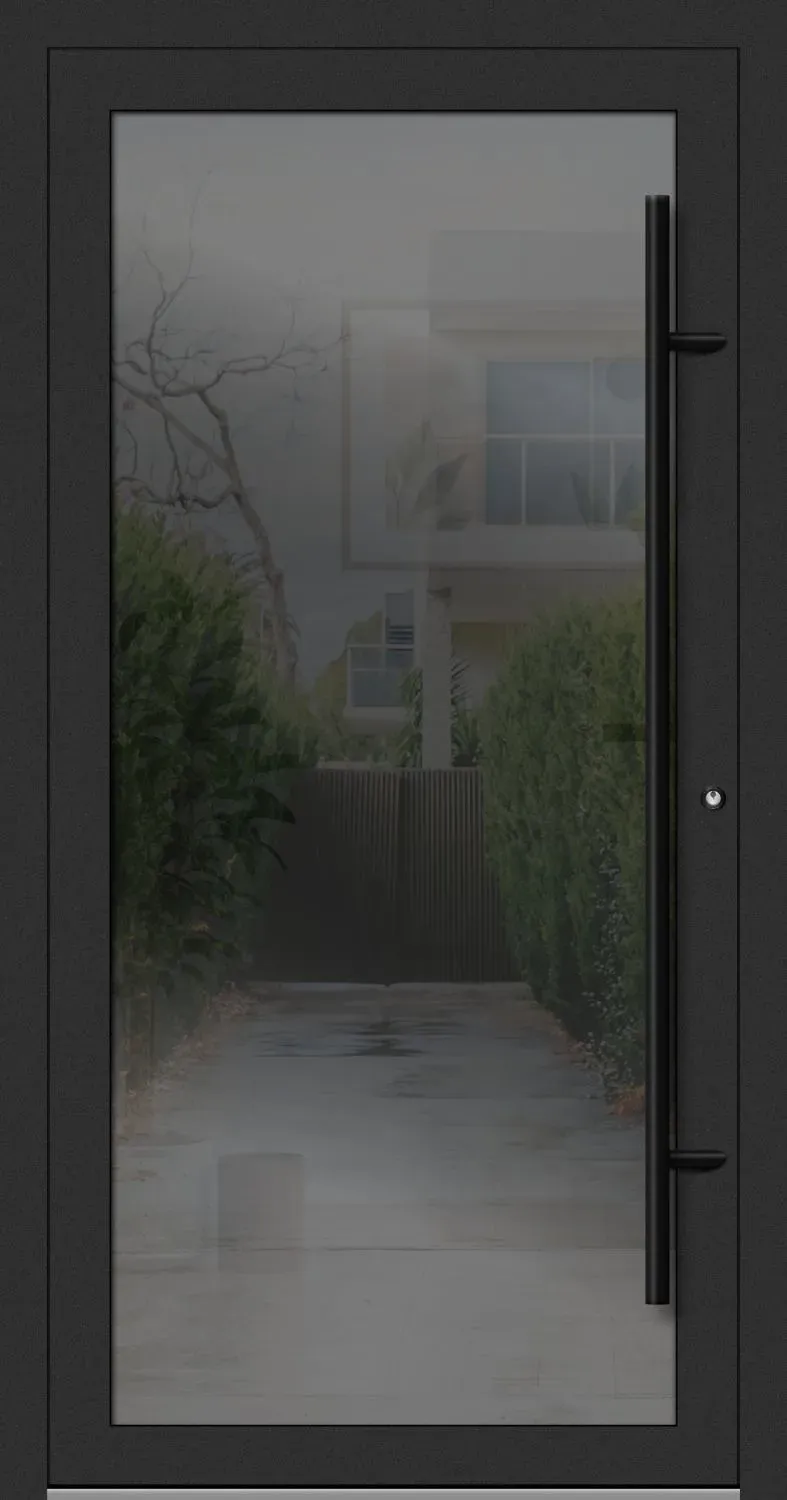 PREMIUM Aluminium-Glas Haustür "FELINA" 90 mm BLACKLINE flächenbündig Anthrazit Eisenglimmer DB 703 innen öffnend DIN rechts