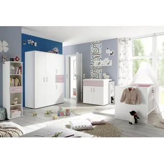 storado.de Babyzimmerset Sienna weiß matt flieder Komplett Set mitwachsend Gitterbett