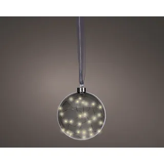 Kaemingk Micro LED Kugel Ø anthracite/warm white, Glas, Ø14cm-30L
