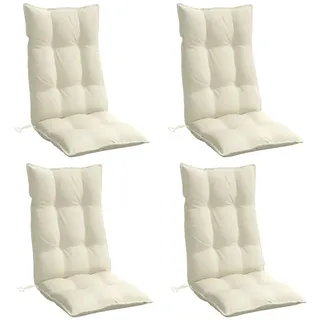 vidaXL Hochlehner-Auflagen 4 Stk. Creme Oxford-Gewebe