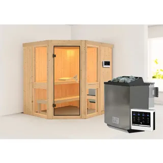 Karibu Amelia 1 inkl. 9 kW Bio-Kombiofen + ext. Steuerung