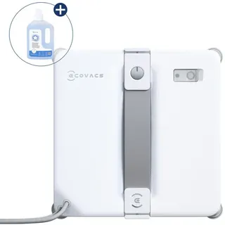 ECOVACS WINBOT Mini 2 Fensterputzroboter mit 1L Original Fensterreinigungsflüssigkeit, Smarte Navigation, 6 App-Modi, 10-Stufiges Sicherheitssystem