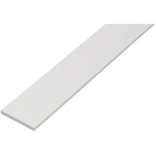GAH Alberts Flachstange glatt, ungelocht, L1000mm B20mm, S2mm Kunststoff weiß durchgef.
