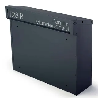 SafePost 925 Zaunbriefkasten anthrazit - personalisierbar, wetterfest, Entnahme hinten - Durchwurf, RAL 7016, für Zaun & Gartentor