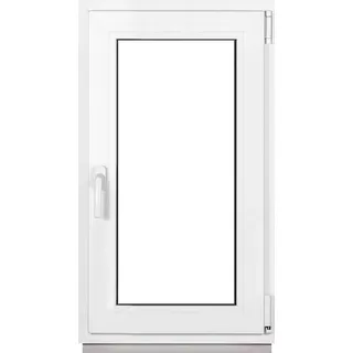 Framex Kellerfenster Fenster Kunststofffenster Weiß Breite x Höhe 60 x 100 cm (600 x 1000 mm) 2fach (32 mm) Dreh Kipp DIN Rechts - Premium - Weiß
