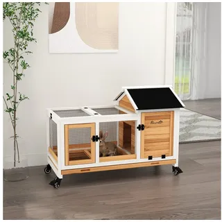 PawHut Kleintierstall 108 x 58 x 73,5 cm gelb