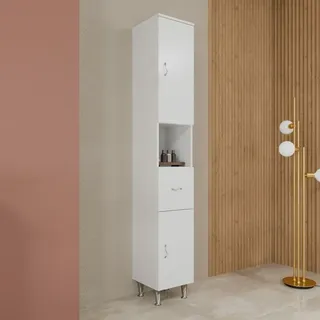 Kiamami Valentina - Grosser Hochschrank H:198 Cm Bereits Montiert, In Hochglanzweiss Easy