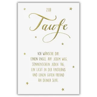 bsb Karte zur Taufe - Taufgeschenk Junge & Mädchen mit Text-Motiv - Glückwunsch Tauf-Karte mit Umschlag - liebevolles Geldgeschenk Taufe in 11,5 x 17,0 cm