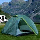 Camping Zelt groß 3 Personen Zelt Kuppelzelt grün leicht Campingzelt Trekkingzelt, Polyester Moskitonetz, inkl. Reparaturset, wasserdicht bis 4000mm/7000mm, LxB 185x300 cm