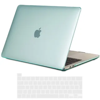 TECOOL Hülle nur Kompatibel mit MacBook Pro 16 Zoll 2020 2019 mit Touch Bar (A2141), Ultradünne Schutzhülle Hartschale Case mit Tastaturschutz (EU Layout), Kristall Minzgrün