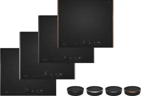 Neff Collection T66YYY4B0 - N90 Induktionskochfeld mit 7 Jahre Garantie, Matt Black Design, TwistPad Flex®, Flex Zone, Mit Rahmen aufliegend, Flex Design, 60 cm