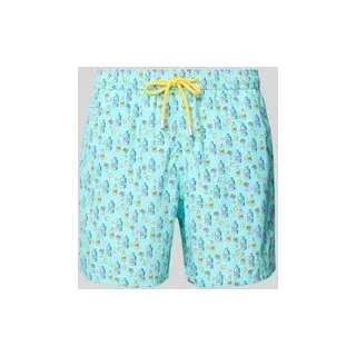 Regular Fit Badehose mit Label-Patch, Mint, M