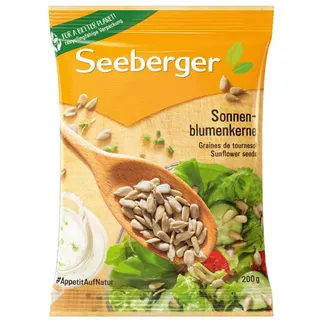 Seeberger Sonnenblumenkerne 13er Pack: Geschälte, knackige Kerne in bester Qualität - nussig, buttrig & fein-aromatisch - ideal zum Backen oder als Topping, vegan (13 x 200 g)