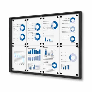 Showdown Displays Showdown® Displays Schaukasten Economy schwarz 8x DIN A4 93,1 x 2,6 x 65,5 cm, 1 St.