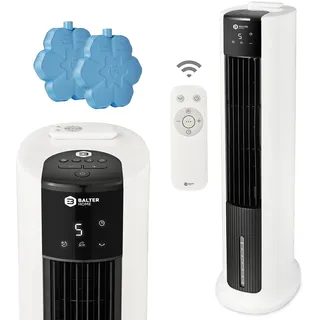 Balter VT-05 4in1 Mobile Klimaanlage, Turmventilator, Ventilator mit Wasserkühlung, Klimagerät, Luftkühler, Luftbefeuchter, Luftreiniger, Fernbedienung, Timer, 7L, 65 Watt, leise