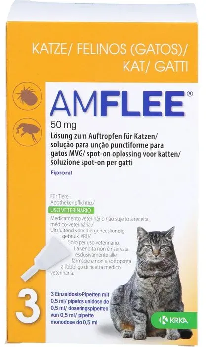 AMFLEE 50 mg Spot-on Lösung z.Auftropfen f.Katzen 3 St.