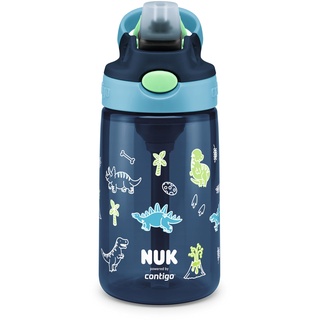 NUK By Contigo Easy Straw Cup | Trinkflasche mit Trinkhalm für Kinder (ab 4 Jahren) | Hergestellt aus strapazierfähigem Tritan | BPA-frei | spülmaschinenfest | 420 ml | Dinosaurier