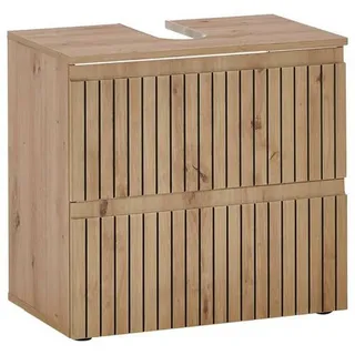 MID.YOU Waschbeckenunterschrank, Eiche Artisan, Holzwerkstoff, 2 Schubladen, 60x57x36 cm, stehend, Badezimmer, Badezimmerschränke, Waschbeckenunterschränke
