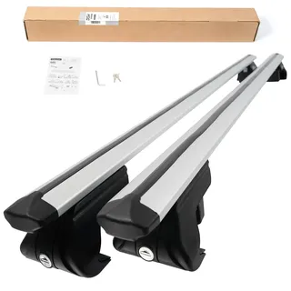 DGH SYSTEM Easy Line Classic 120 cm Kompletter Aluminium-Dachträger Relingträger kompatibel mit Skoda Octavia (mk III) Scout Kombi 2014-2020 mit offener Dachreling, abschließbar, Nutzlast 90 kg