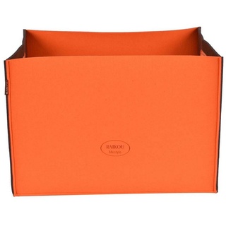 RAIKOU Aufbewahrungskorb Filzkorb Faltkorb Organizer Aufbewahrung Spielzeug Regal faltbarer, Größen: 30 * 30 * 30 cm, 50 * 34,5 * 35 cm orange|braun 60 l | 34.5 cm x 35 cm