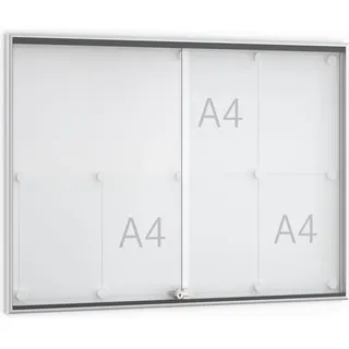 Wsm Schiebetürschaukasten 8 x DIN A4 B920xH674mm Rahmen eck.f.Innenber.WSM