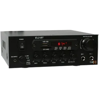 E-Lektron EL-2BT HiFi Stereo Class-D Verstärker mit Bluetooth/FM-Radio / MP3 / Karaoke