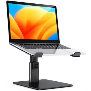 Babacom Laptop Ständer, 8 Höhenverstellbar Aluminium Kühlpads Laptop Stand, Ergonomischer Belüfteter Laptopständer Kompatibel mit MacBook, Air, Pro, Alle 10"-16" Notebooks - Schwarz