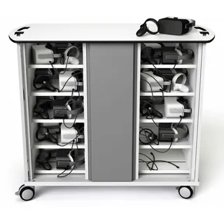 zioxi USB-C VR-Brillen Ladewagen inkl. integrierten USB-C-Kabeln - 20/40 Geräte, Schlüsselschloss